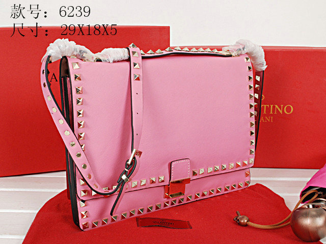 2014 Valentino Garavani rockstud shoulder bag 6239 pink